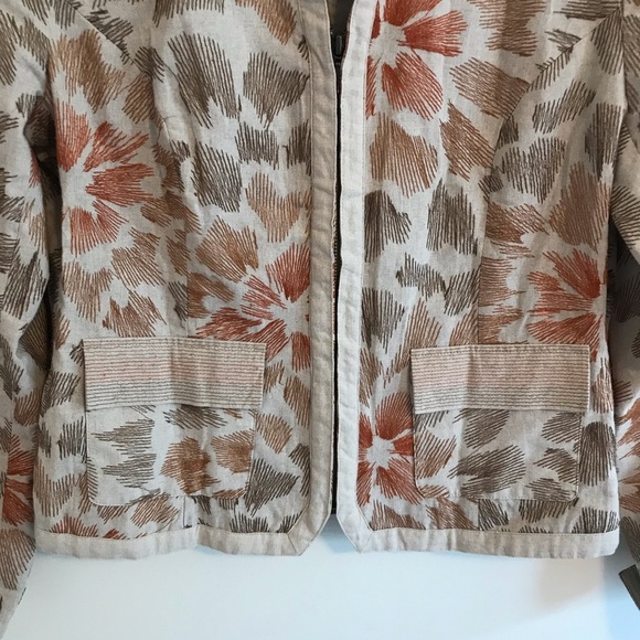 Coldwater Creek Floral Embroidered Fall Jacket - Picture 3 of 9